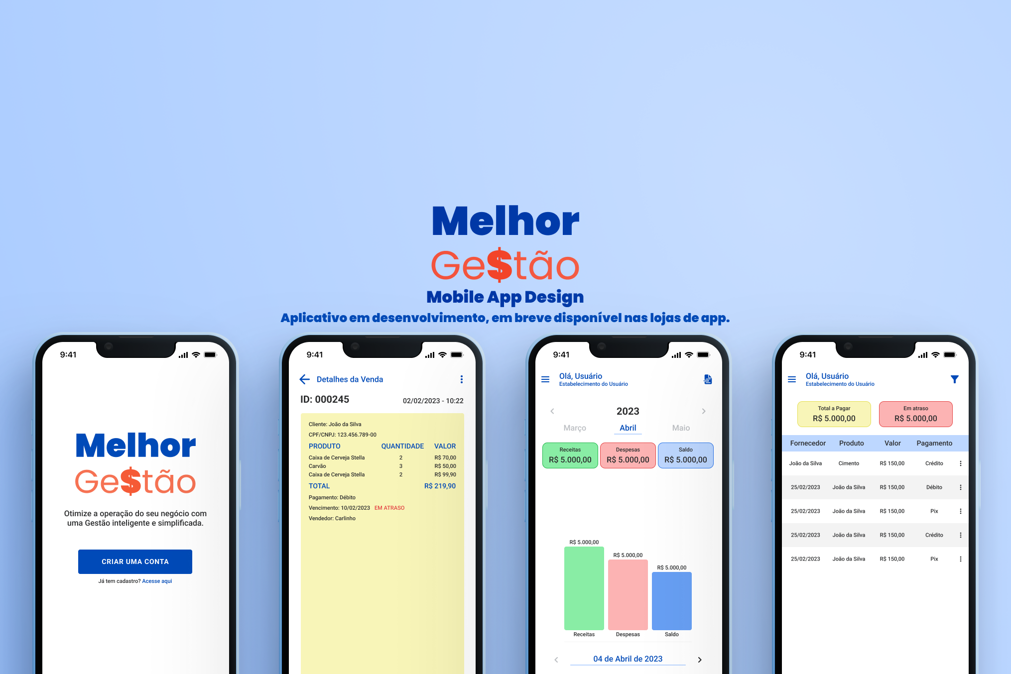Melhor Gestão - Mobile App Design